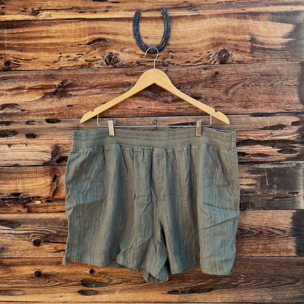 BRIGGS | Linen Blend Shorts Pull On Comfort Waistband XXL